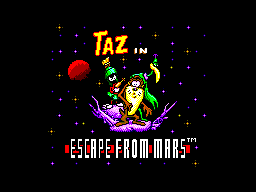 Taz in Escape from Mars (Brazil) Title Screen